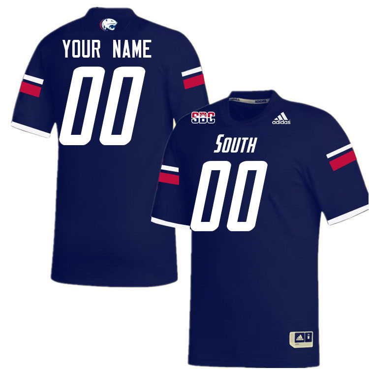 Custom South Alabama Jaguars Name And Number Football Jerseys Stitched-Navy